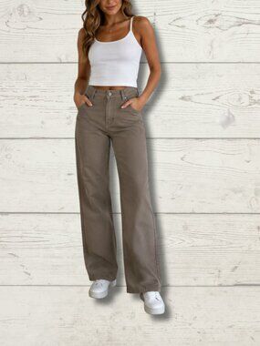 NYDJ Lift Tuck Technology Pants – Size 6 – Mushroom Taupe – Slim Straight Fit